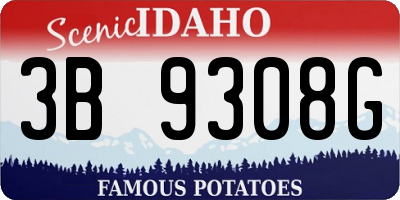 ID license plate 3B9308G