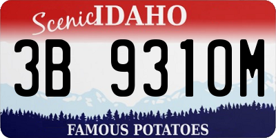 ID license plate 3B9310M