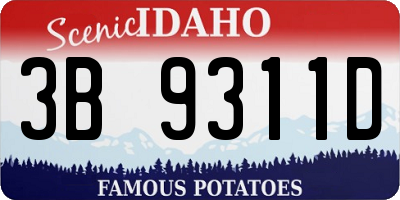 ID license plate 3B9311D