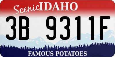 ID license plate 3B9311F