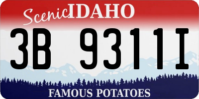 ID license plate 3B9311I