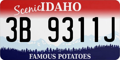 ID license plate 3B9311J