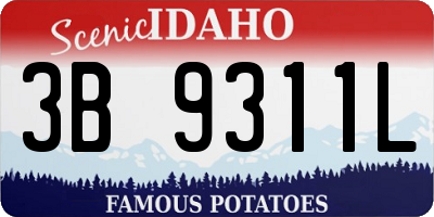 ID license plate 3B9311L