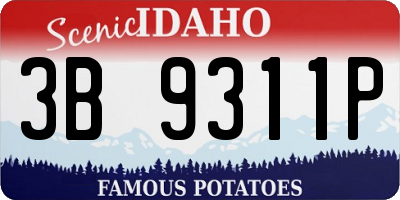 ID license plate 3B9311P