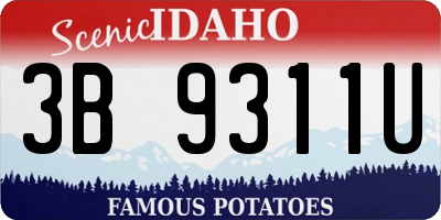 ID license plate 3B9311U