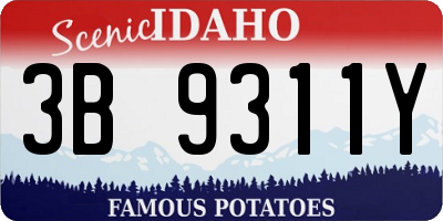 ID license plate 3B9311Y