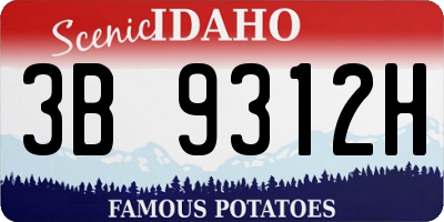 ID license plate 3B9312H