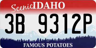 ID license plate 3B9312P