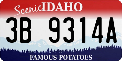 ID license plate 3B9314A