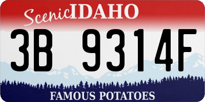 ID license plate 3B9314F