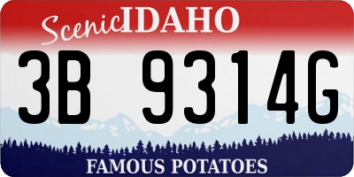 ID license plate 3B9314G