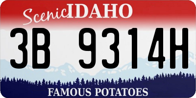 ID license plate 3B9314H