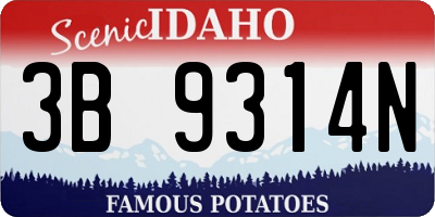 ID license plate 3B9314N