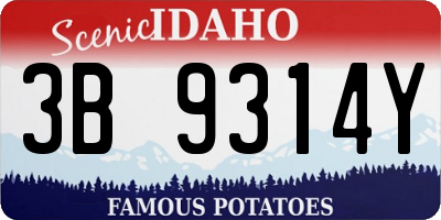 ID license plate 3B9314Y