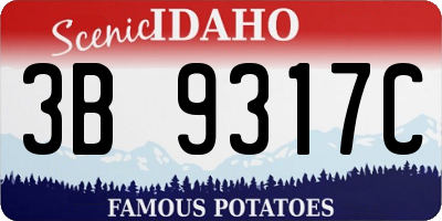 ID license plate 3B9317C