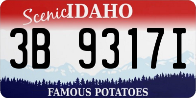 ID license plate 3B9317I