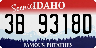 ID license plate 3B9318D