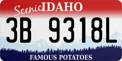 ID license plate 3B9318L