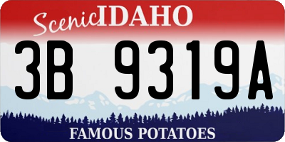 ID license plate 3B9319A