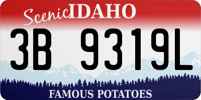 ID license plate 3B9319L