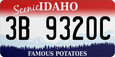 ID license plate 3B9320C