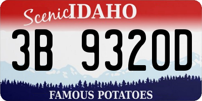 ID license plate 3B9320D