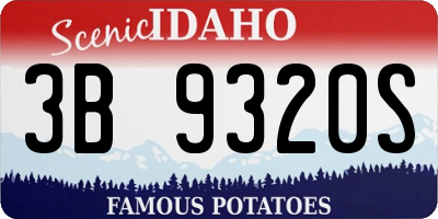 ID license plate 3B9320S