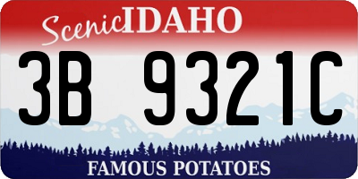 ID license plate 3B9321C