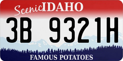 ID license plate 3B9321H