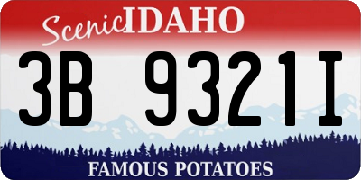 ID license plate 3B9321I