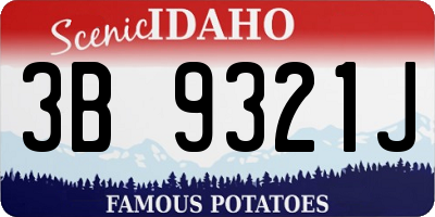 ID license plate 3B9321J