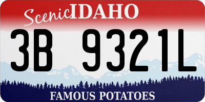 ID license plate 3B9321L