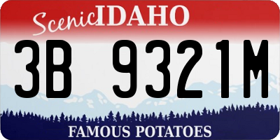 ID license plate 3B9321M