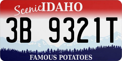 ID license plate 3B9321T