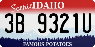 ID license plate 3B9321U