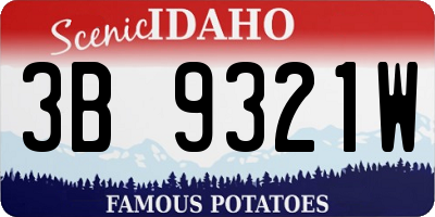 ID license plate 3B9321W