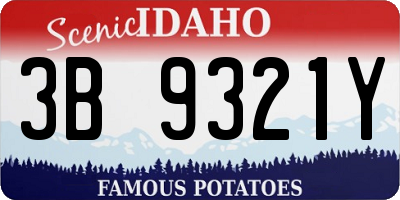 ID license plate 3B9321Y