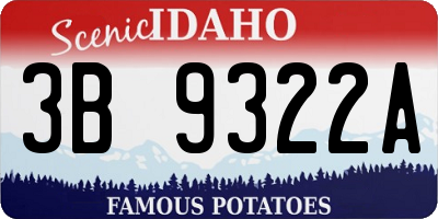 ID license plate 3B9322A