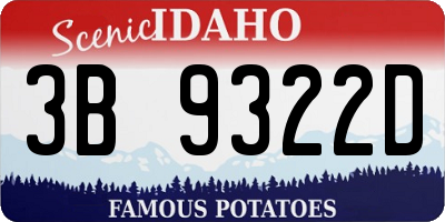 ID license plate 3B9322D