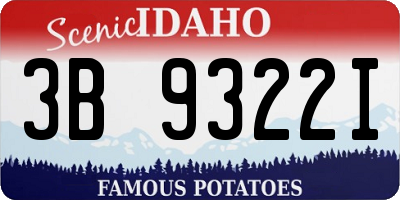 ID license plate 3B9322I