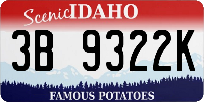 ID license plate 3B9322K