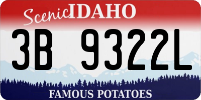 ID license plate 3B9322L
