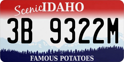 ID license plate 3B9322M