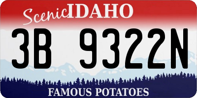 ID license plate 3B9322N