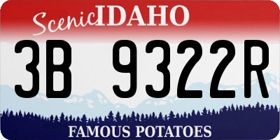 ID license plate 3B9322R