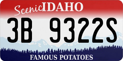 ID license plate 3B9322S