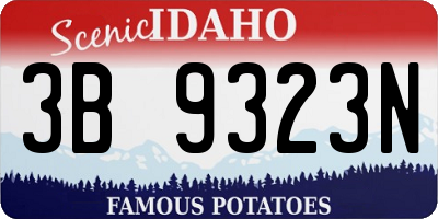 ID license plate 3B9323N