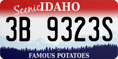 ID license plate 3B9323S
