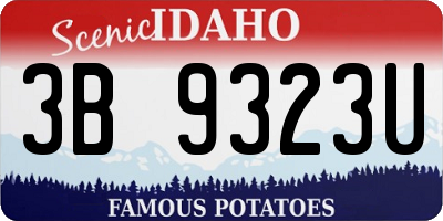 ID license plate 3B9323U