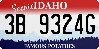 ID license plate 3B9324G